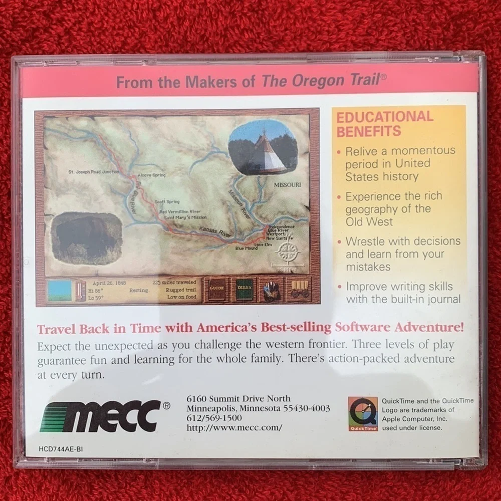 Vintage MECC the Oregon Trail II history computer CD game